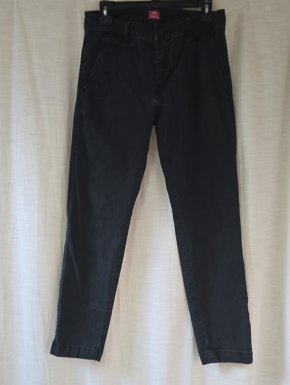Dark Navy Straight-Leg Pants